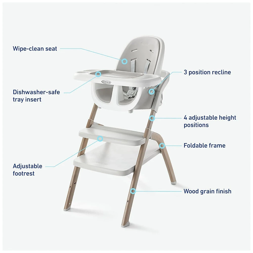 Cadeirinha Alta Graco EveryStep Cinza Nebuloso 6-em-1 Recém-nascido a 18 kg