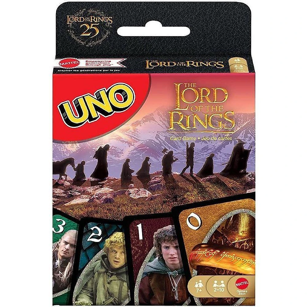 Jogo de Cartas UNO Senhor dos Anéis com Carta Wild Hunt For The Ring Mattel