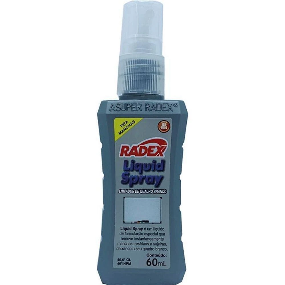 Limpador para Quadro Branco Radex 60ML com Flanela