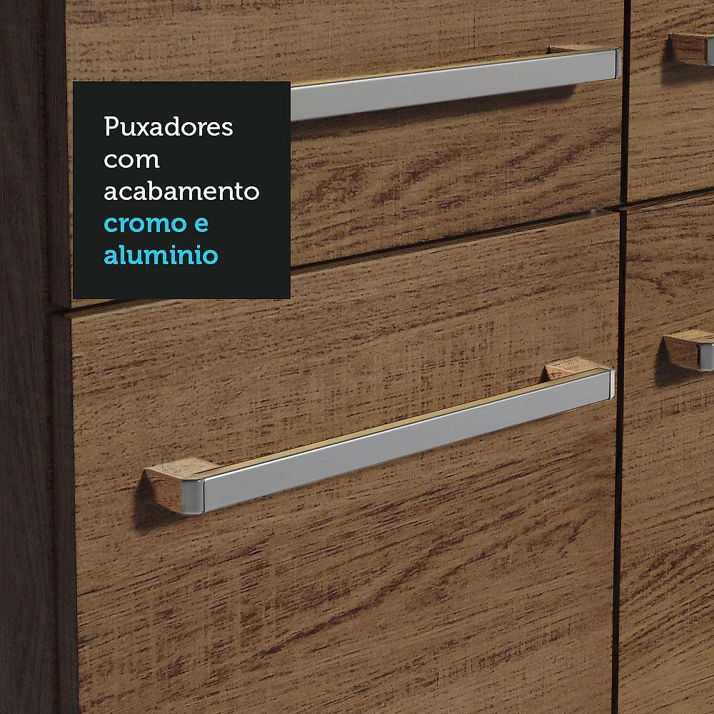 Armário de cozinha compacta 229cm rustic/cinza emilly madesa 15