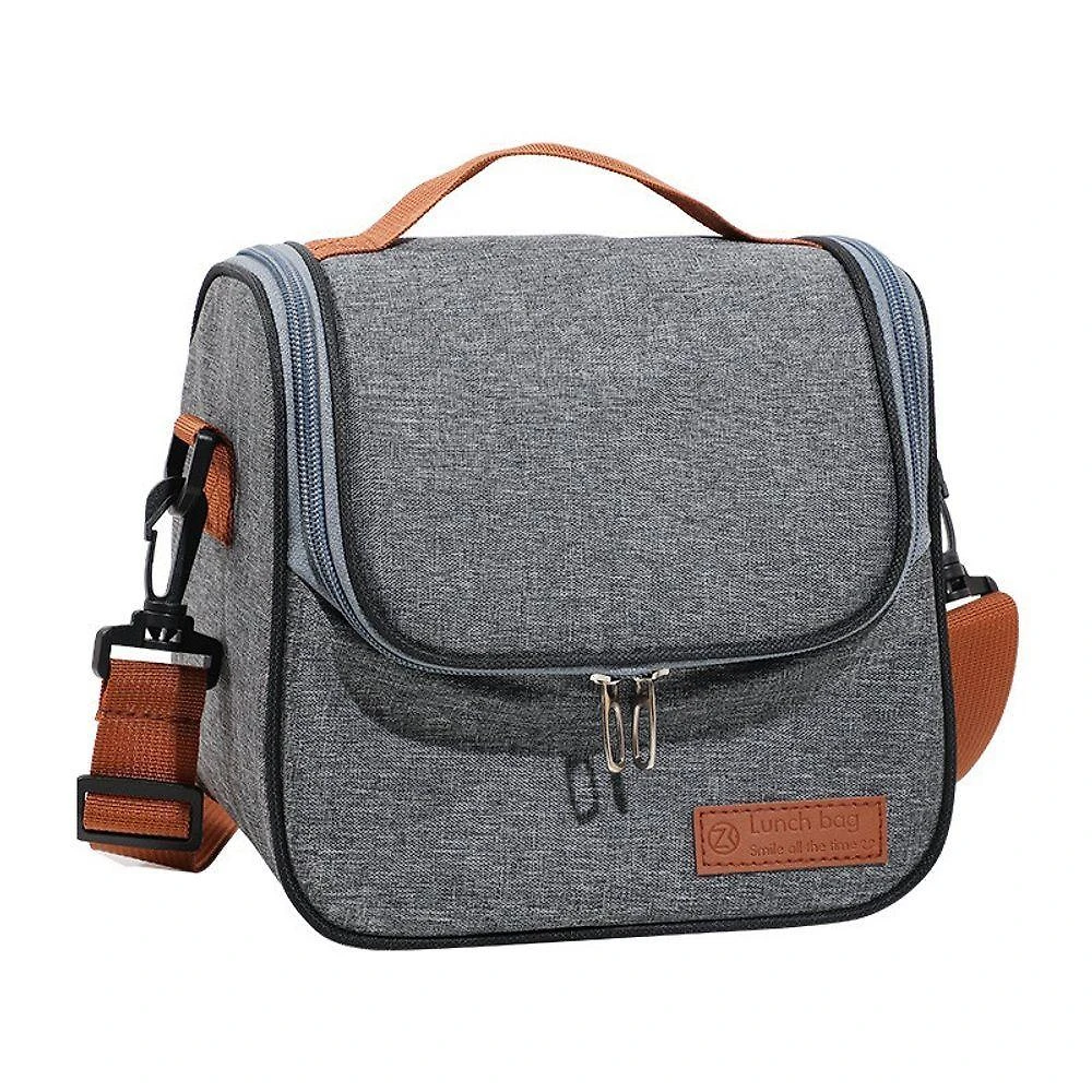 Bolsa Térmica OEM em Oxford 19 e 5x22x16 Cinza para Lanche e Bebida Unissex