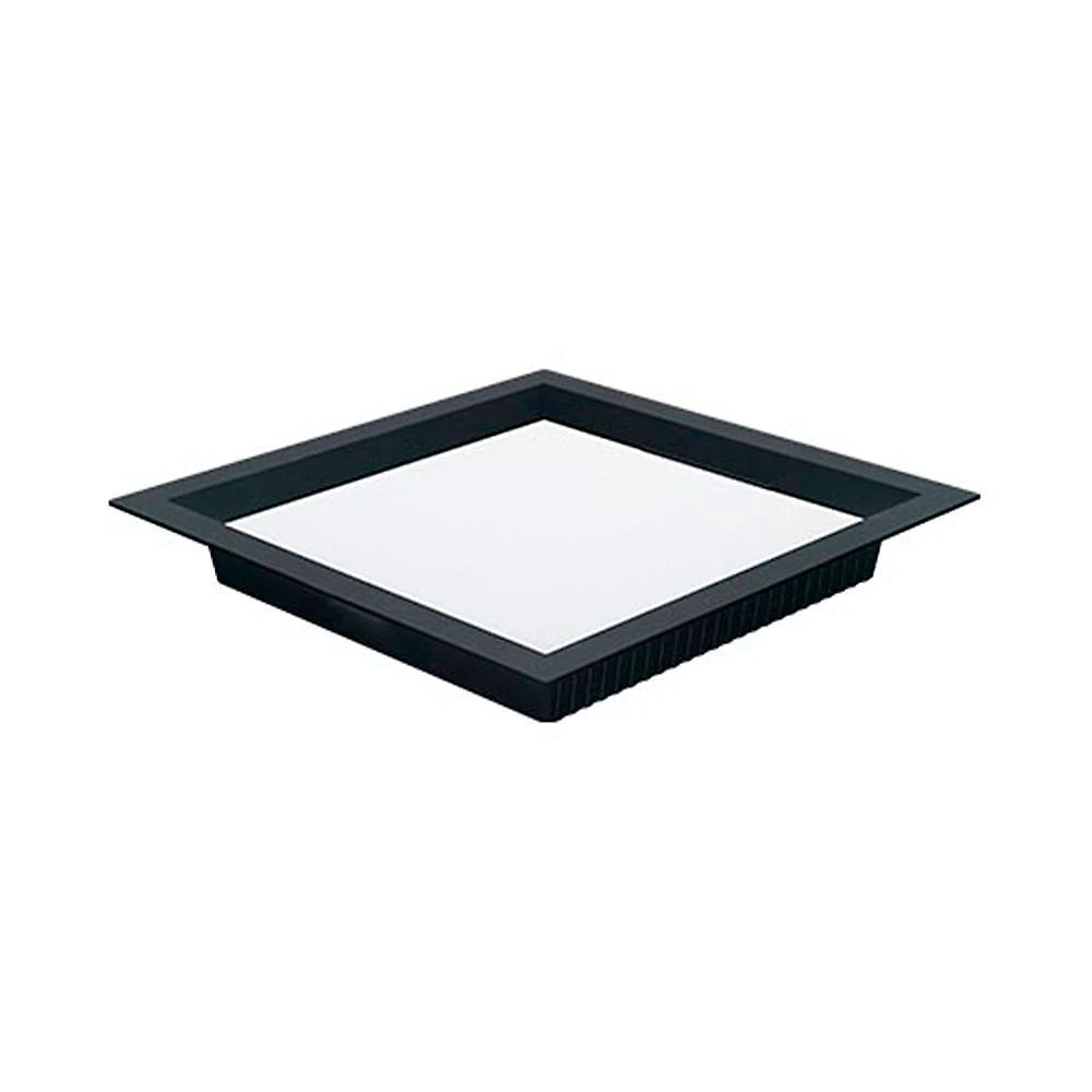 Painel De Led Nordecor Quadrado Kais De Embutir Recuado 24w Bivolt Preto 6500k Luz Branca 4216