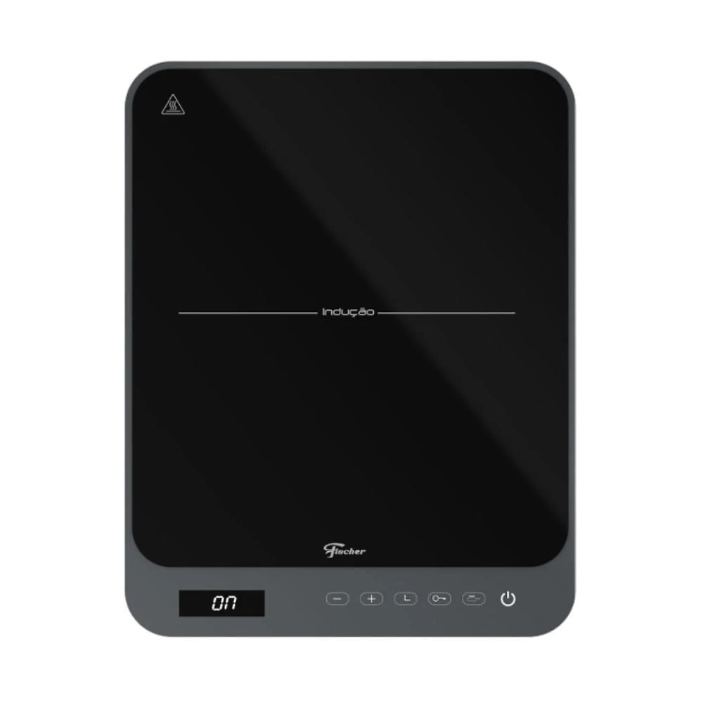 Cooktop de Indução Portátil Fischer Eiger 1 Boca Touch Screen Cinza Bivolt