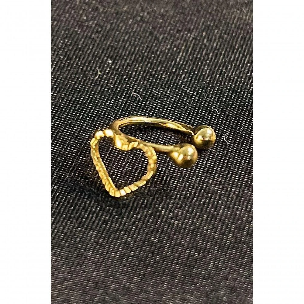 Piercing Fake Floratta Joias Coração Banhado em Ouro 18k Dourado Feminino