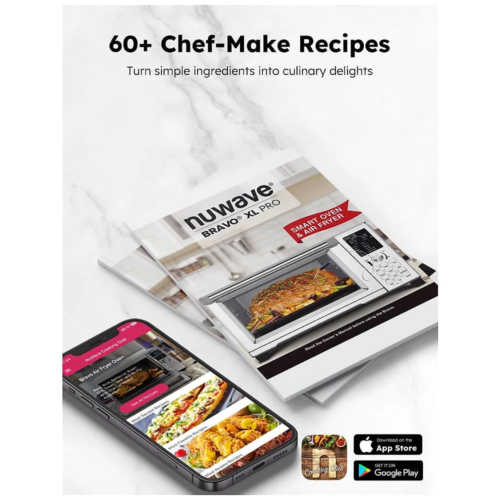 Forno Elétrico Nuwave Bravo XL Pro 30L Inox Air Fryer Convecção 100 Presets Sonda Digital 110V