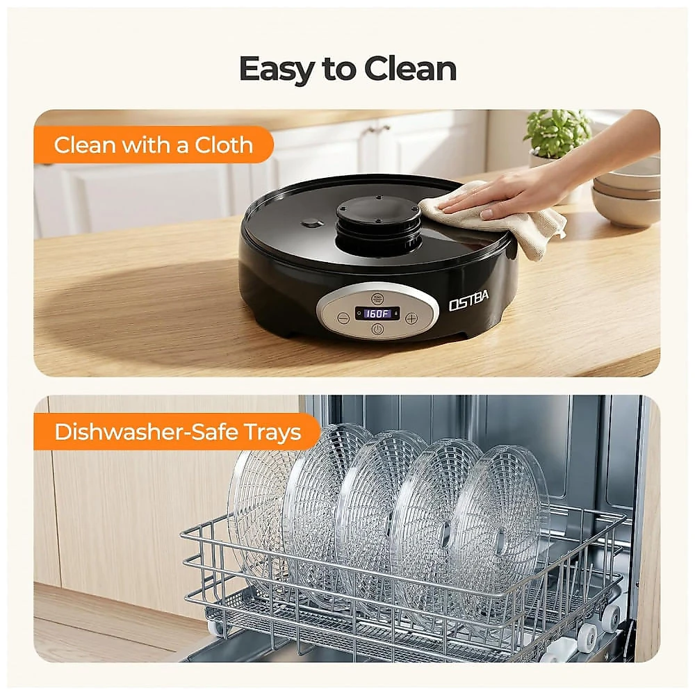 Desidratador de Alimentos OSTBA 5 Bandejas BPA-Free Temperatura Ajustável 95-160°F 420W 120V