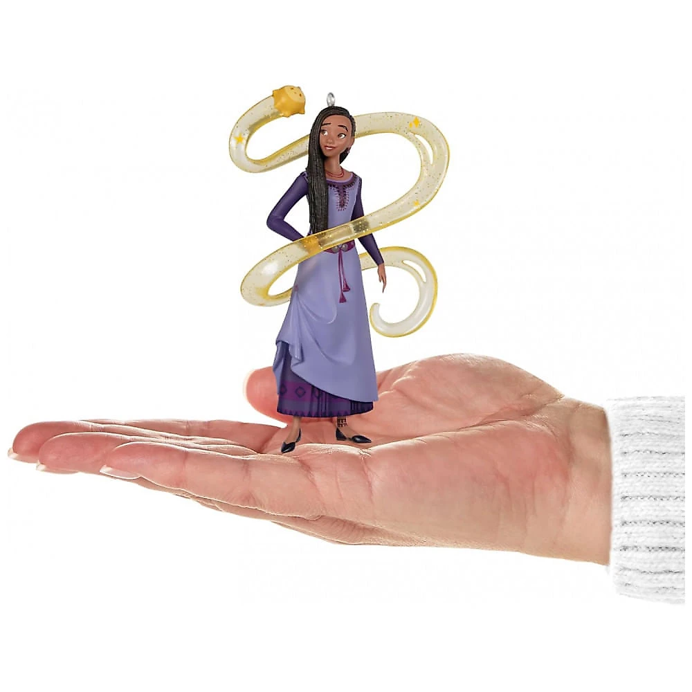 Enfeite de Natal Hallmark Keepsake 2024 Disney Wish Asha e Star, Plástico Colorido, 6,4x10,8x3,6 cm, Presente para Fãs da Disney