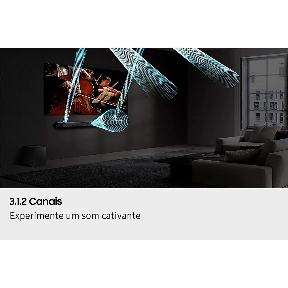 Smart TV Samsung 85" UHD 4K U8600F 2025 + Soundbar Samsung Série Q com 3.1.2 canais HW-Q600H Bivolt