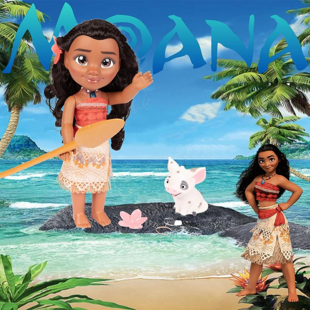 Miniatura Boneca Princesa Moana Interativa Criança Super Colorido E