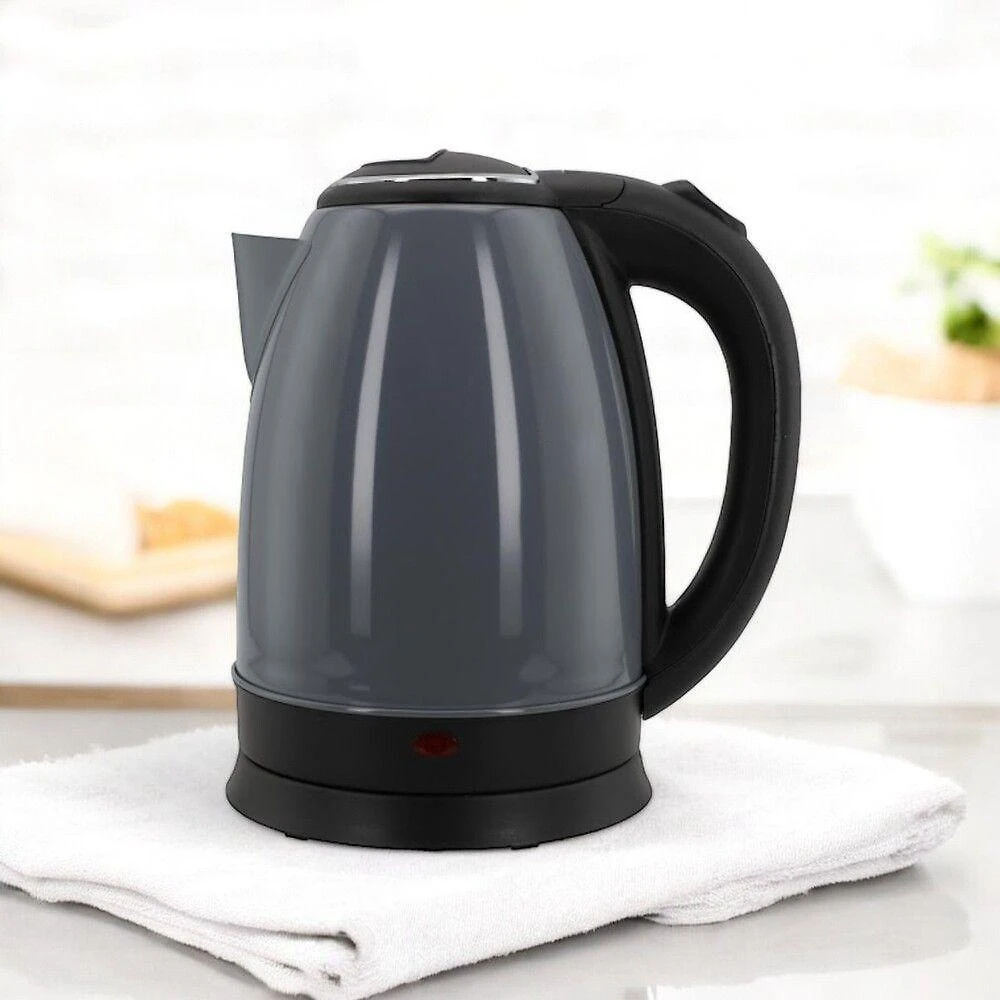 Chaleira Elétrica 1,8L Em Inox Cinza 220V 1500w Rápida Fervura