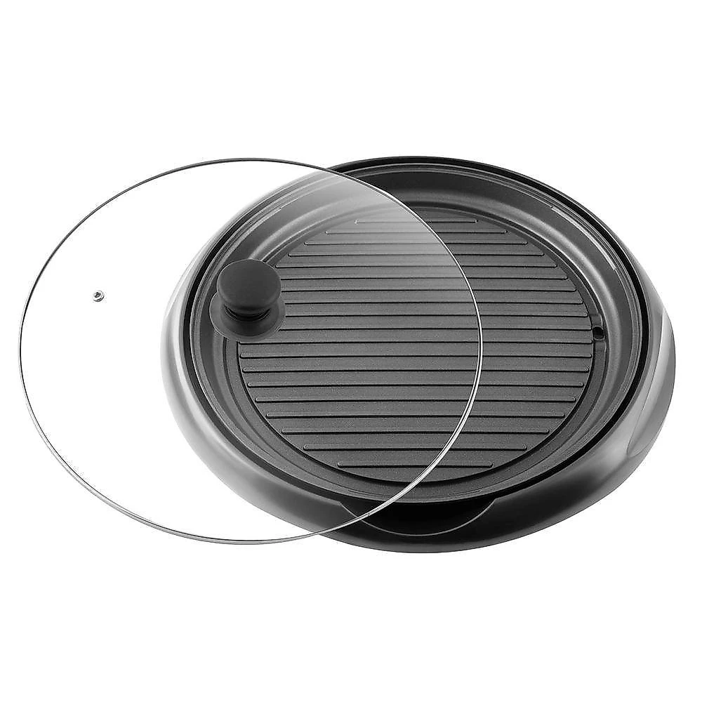 Grill elétrico britânia bpe01 top com chapa ondulada antiaderente e tampa de vidro 1200w preto 110v