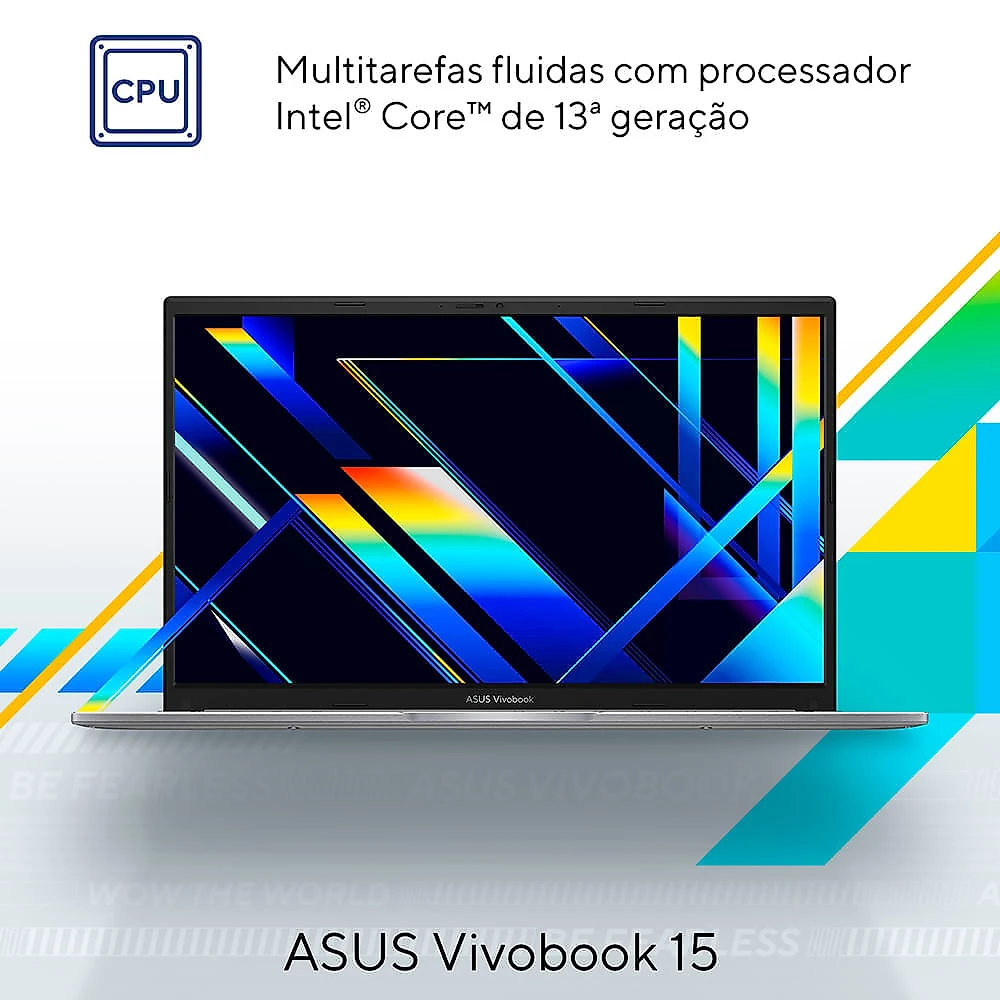 Notebook Asus VivoBook 15, 13ªGer, IntelCore i5, 8GB, 512GB SSD, W11 Home, 15.6'' FHD, Cool Silver - X1504VA-NJ1740W Bivolt