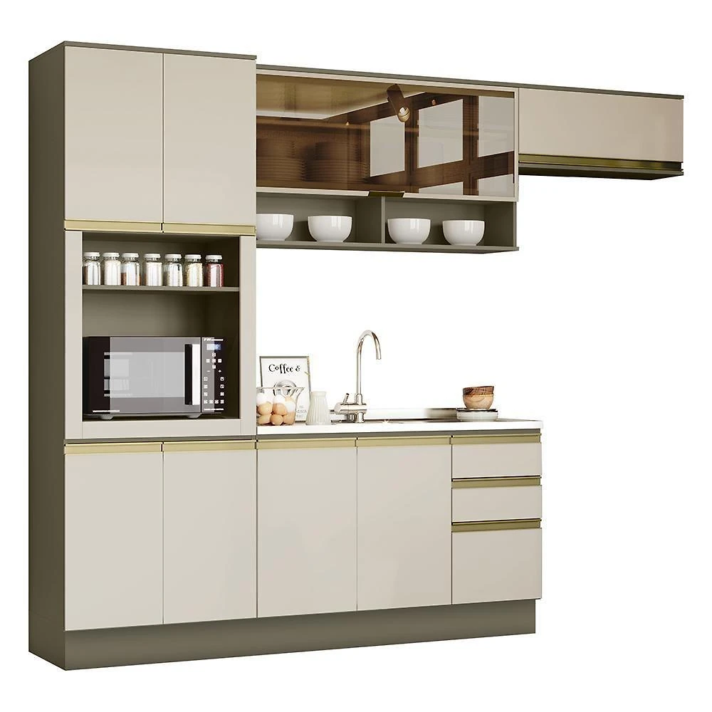 Cozinha Completa 4 Peças Connect Com Torre Quente E Rodapé Duna-cristal - Móveis Henn Duna-cristal