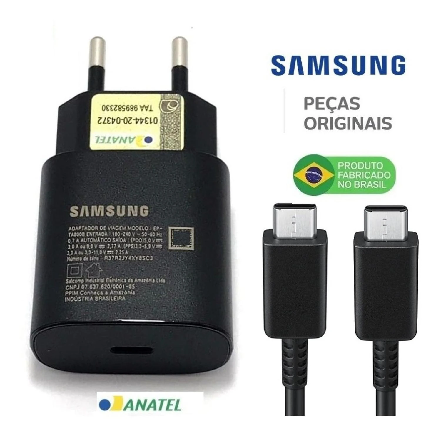 Miniatura Carregador Original Samsung Turbo 25W Galaxy A71 Sm-A715
