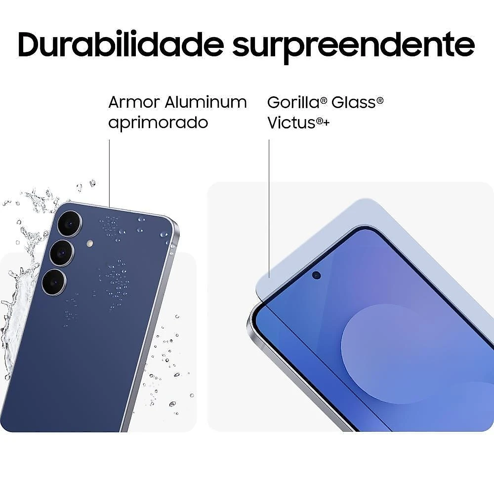 Smartphone samsung galaxy s25 fe 5g tela 6,7” amoled 256gb 8gb ram câmera 50mp azul-marinho