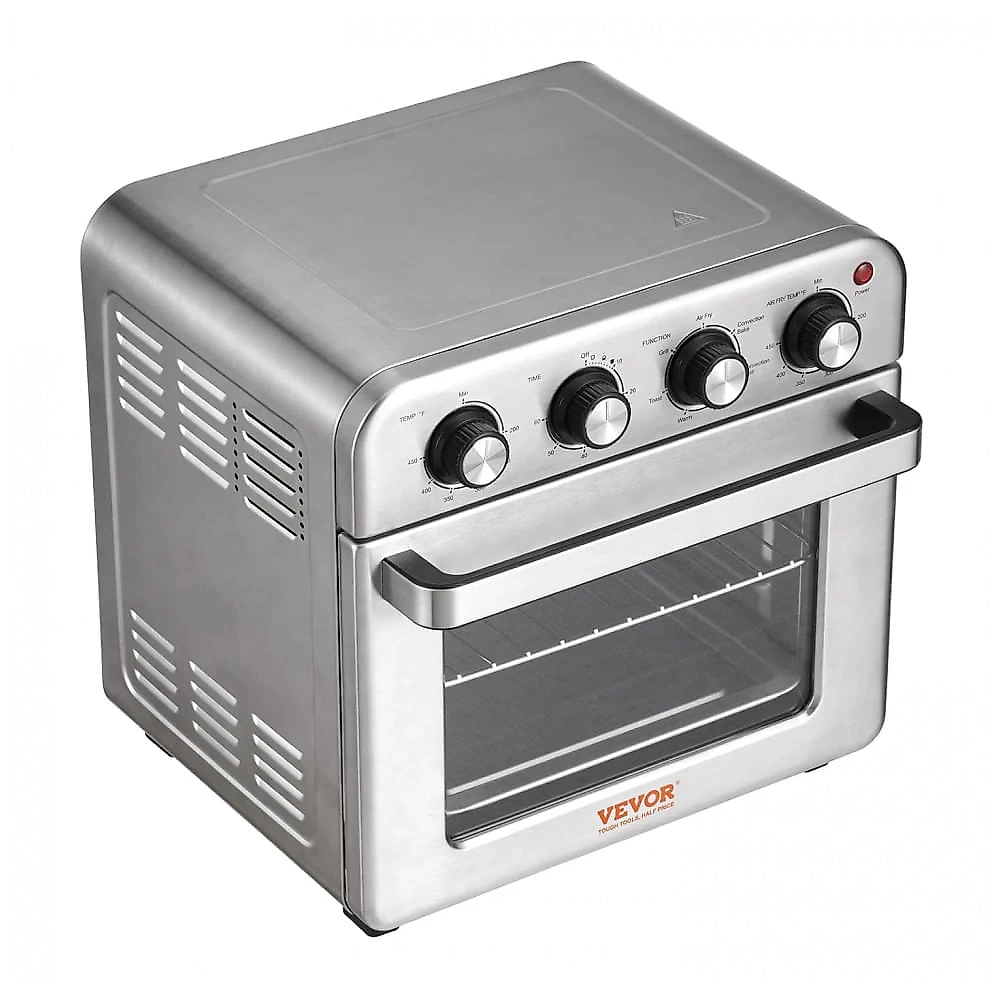 Forno Elétrico Air Fryer VEVOR 7 em 1, 18L, 1800W, Convecção 360°, Temporizador 60min, Aço Inox, Multiuso com Acessórios, 110V