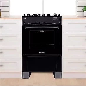 Fogão Atlas 4 Bocas Mônaco Top Glass com Mesa de Vidro e Acendimento Automático Bivolt – Preto