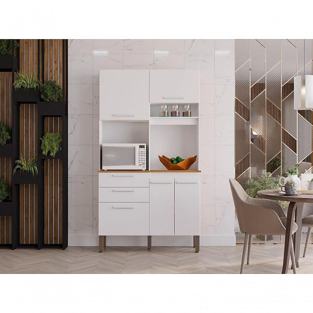 Armário De Cozinha 5 Portas 2 Gavetas Dubai Salleto Branco