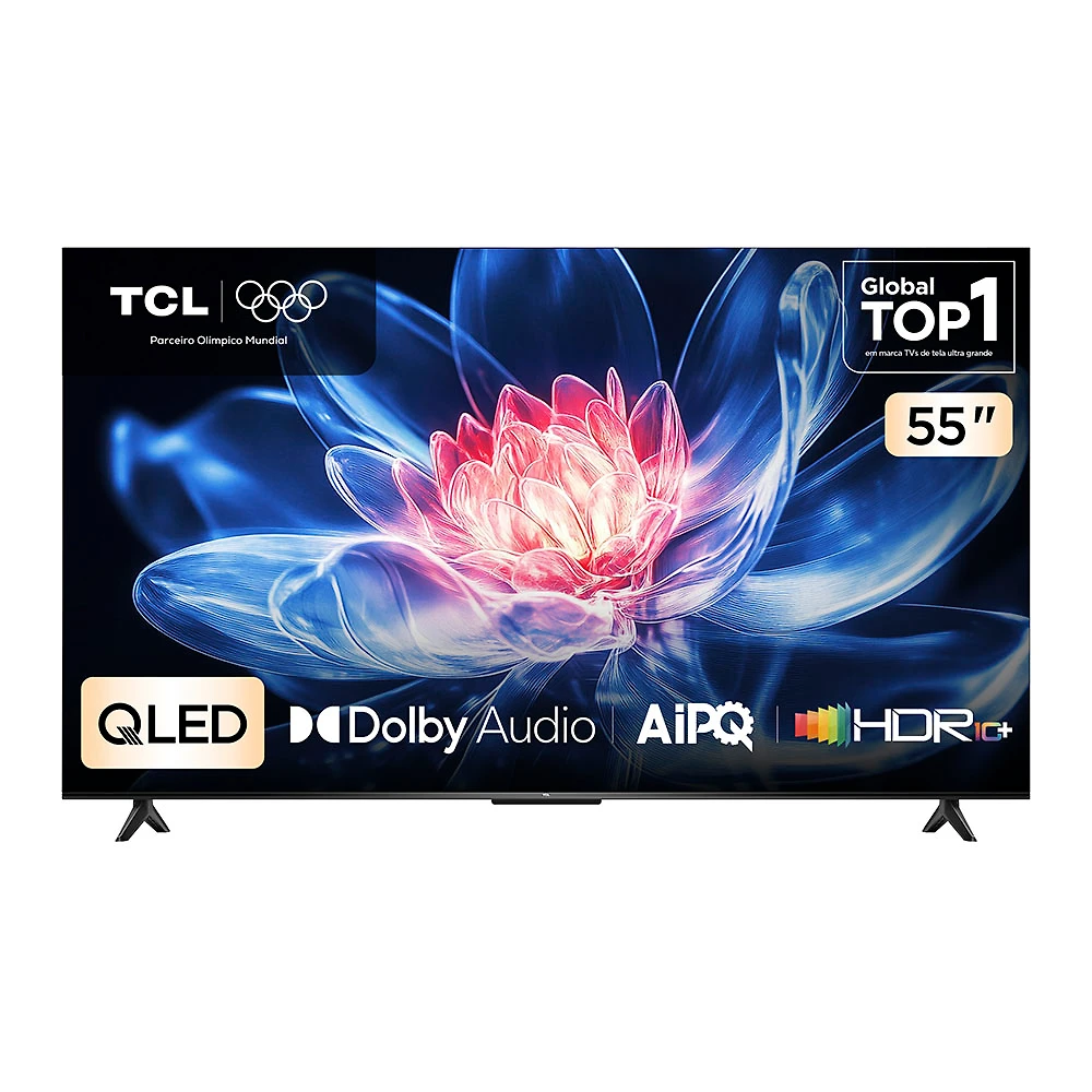 Smart TV TCL 55 Polegadas QLED 4K T6C WiFi Bluetooth Google TV Tela HVA e HDR10+ 55T6C