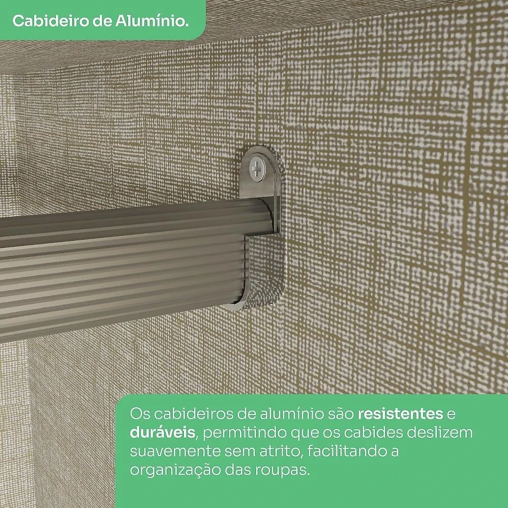 Guarda-Roupa Modulado de Canto Oblíquo 5 Portas MDF Seletto Areia/Jequetibá