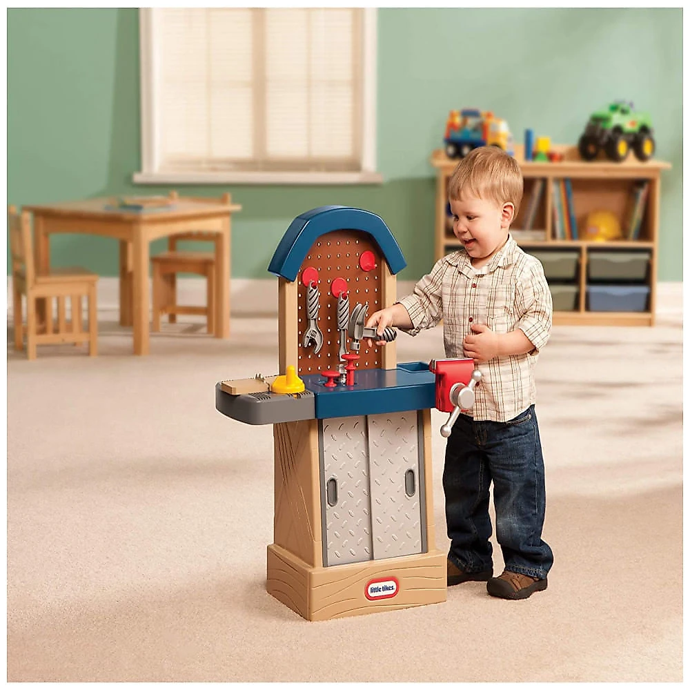 Little Tikes Estacao de Ferramentas Infantil com Acessorios Embutidos para Criancas a Partir 2 Anos