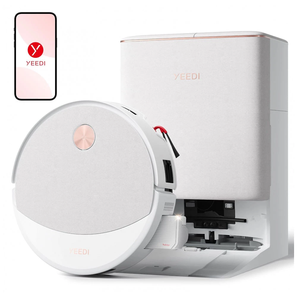 Robô Aspirador e Lavador Yeedi M16 Infinity 30.000Pa com Estação OMNI Lavagem Água Quente Branco 110V