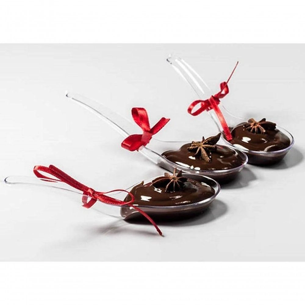 Colher Descartável para Doces Modelo Indiano 12CM 100 Unidades Transparente Higipack