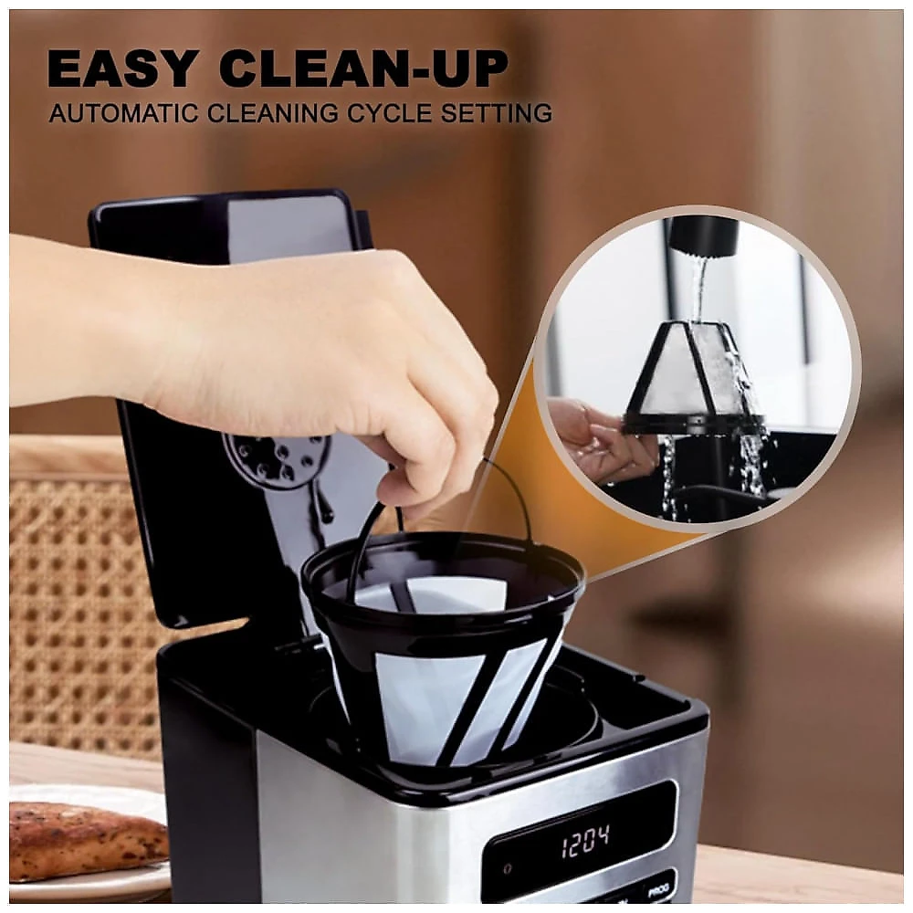 Cafeteira Programável de 12 xícaras, Filtro de Café Drip Regular e Forte, 14 xícaras e Configuração para Café Gelado, Timer 24h, REVOTRA