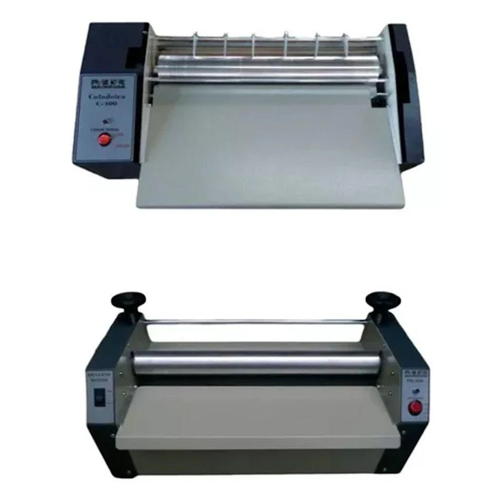 Máquina Coladeira de Arquivos e Prensa Rotativa C600+PR600 Cola Sob Pressão Aço Tratado Bivolt MR