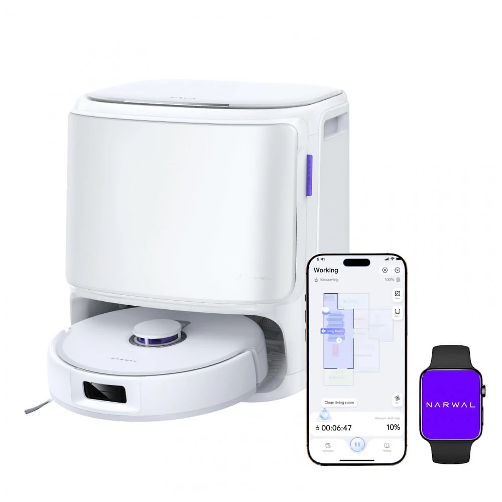 Robô Aspirador e Mop NARWAL Freo X10 Pro Branco 11.000Pa Sucção Auto Esvaziamento Base com Secagem