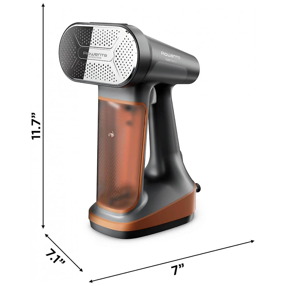 Rowenta Ferro a Vapor 3 em 1 para Roupas, Steamer Portátil, Removedor de Lint, Tanque 200ml, 1875 Watts, Desligamento Automático, Preto Cobre