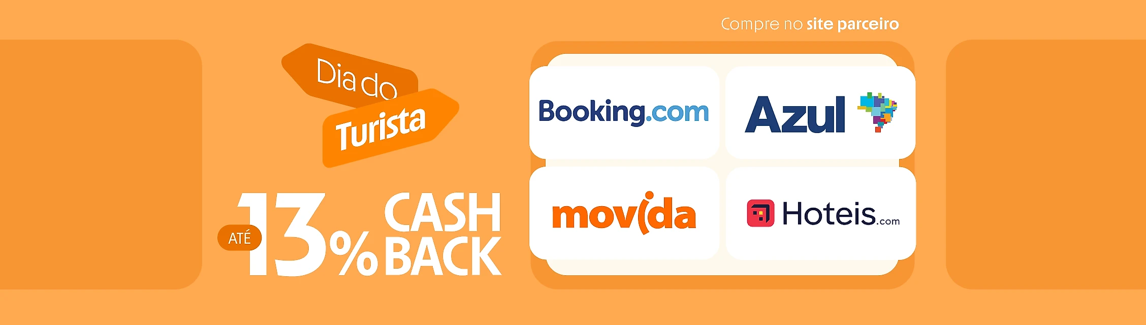 Viagens até 13% de cashback