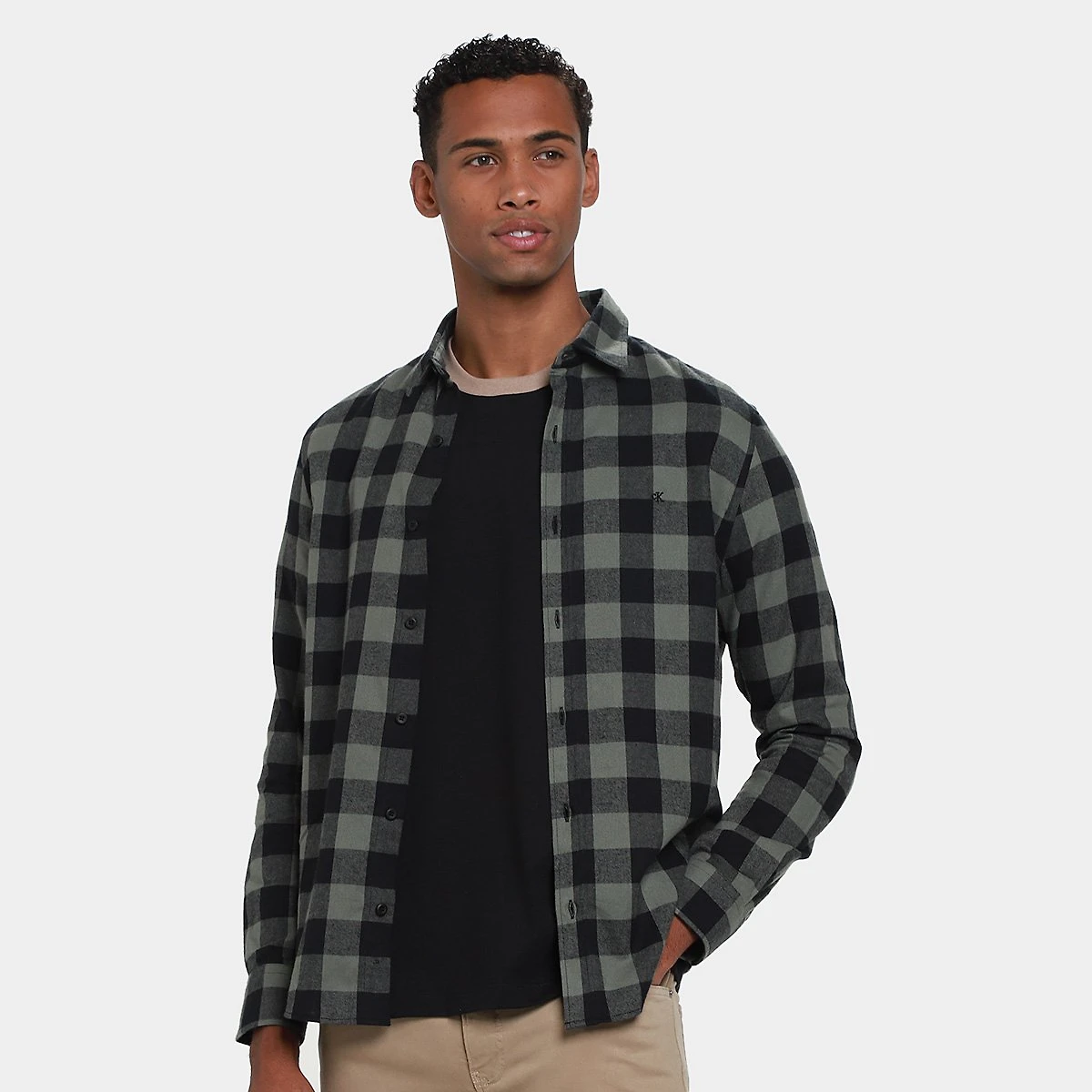 Camisa Manga Longa Calvin Klein Xadrez Masculina