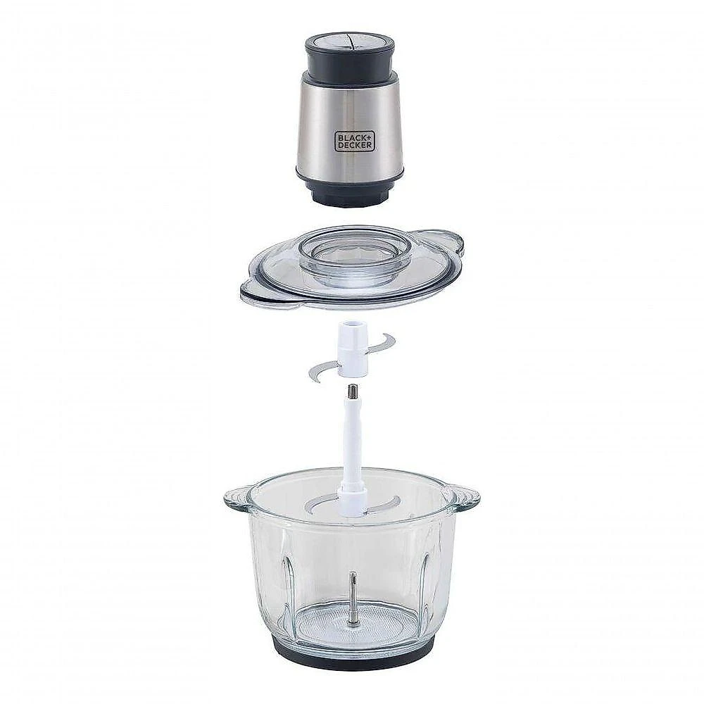 Processador de Alimentos Black + Decker MP300G-BR 2 Velocidades Tigela de Vidro 2L Aço Inox 110V