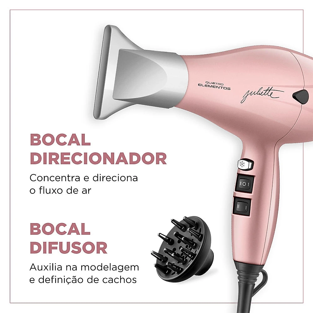 Secador de Cabelo By Juliette Mondial Golden Rose 2000W - SCP-JU-01 SEC CABELOS PROF SCP-JU-01 127V/60Hz