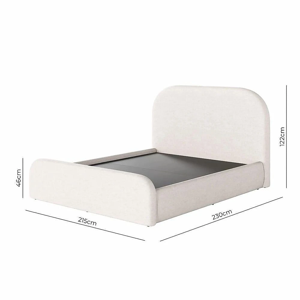 Cama Estofada King Exclusiva Luxo em MDF Eucalipto Linho Ocre Jasper Móveis