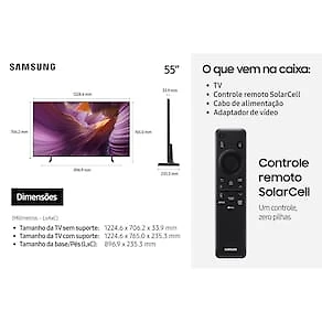 Smart TV 55” 4K Samsung OLED QN55S85FAGXZD Vision AI 120Hz Dolby Atmos Processador NQ4 AI Gen2 Preto Grafite