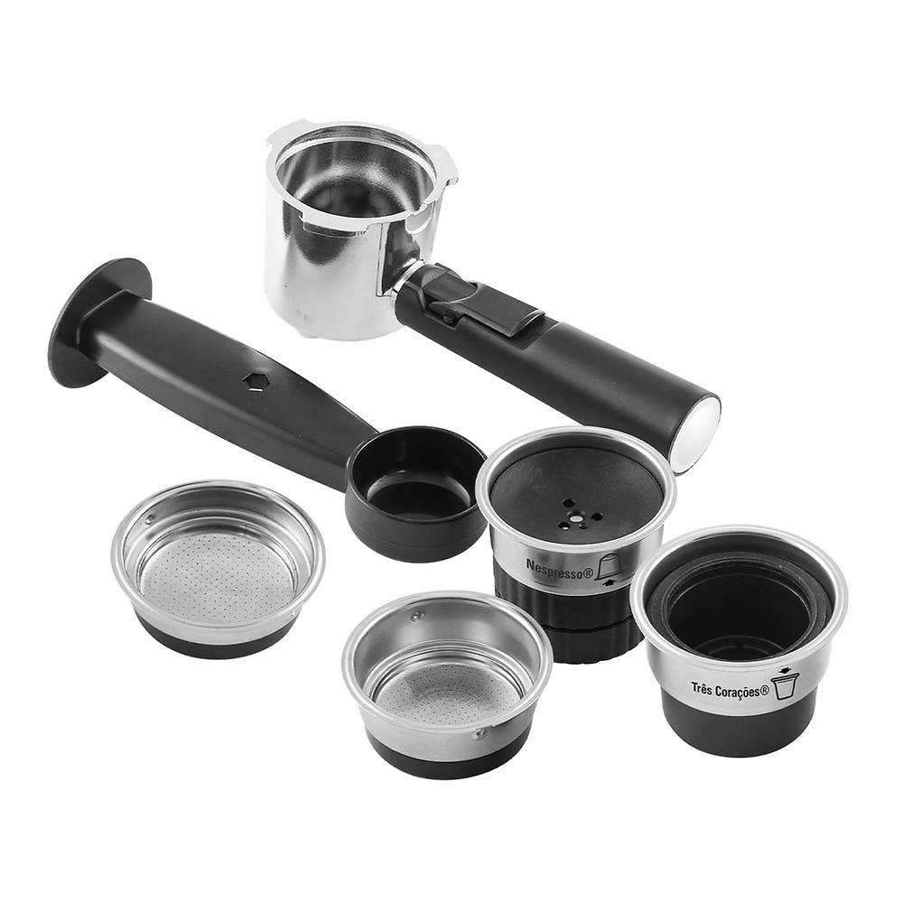 Miniatura Cafeteira Expresso & Cápsulas Philco 20 Bar Inox Red PCF24 220V