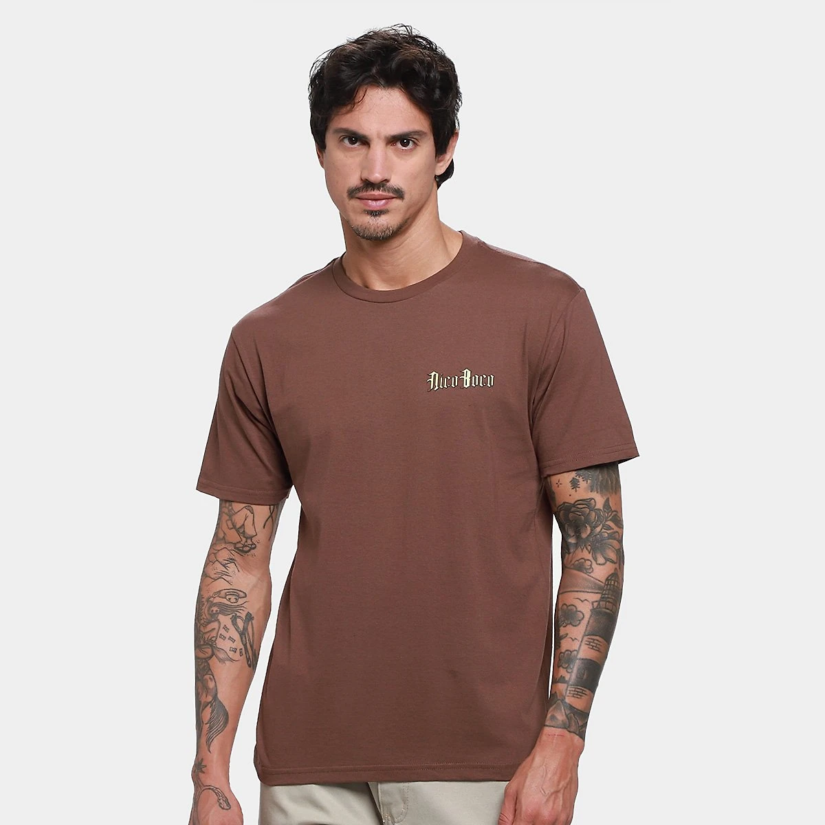 Miniatura Camiseta Nicoboco Sidewalk Masculina Marrom - G
