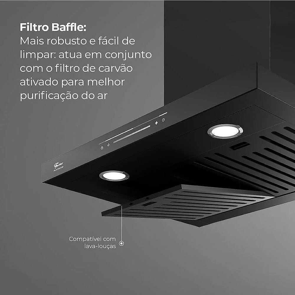 Coifa De Parede Fischer Platinium 60cm Com Controle Por Gesto 220V