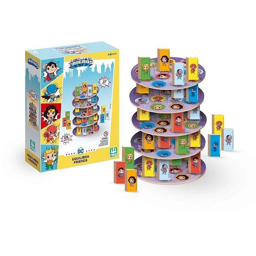 Brinquedo Educativo DC Super Friends Equilibra Mad Madeira Nig Brinquedos