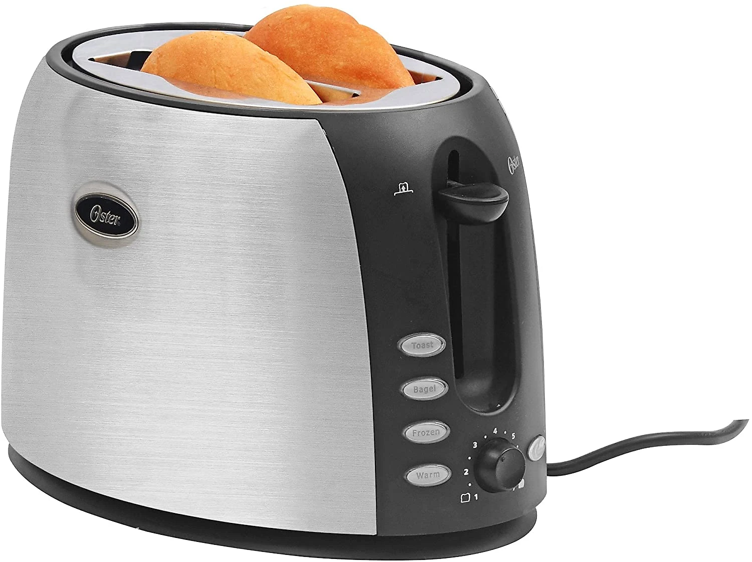 Torradeira Elétrica Oster 2 Fatias Aço Inoxidável 7 Configurações PrataPreto 110V