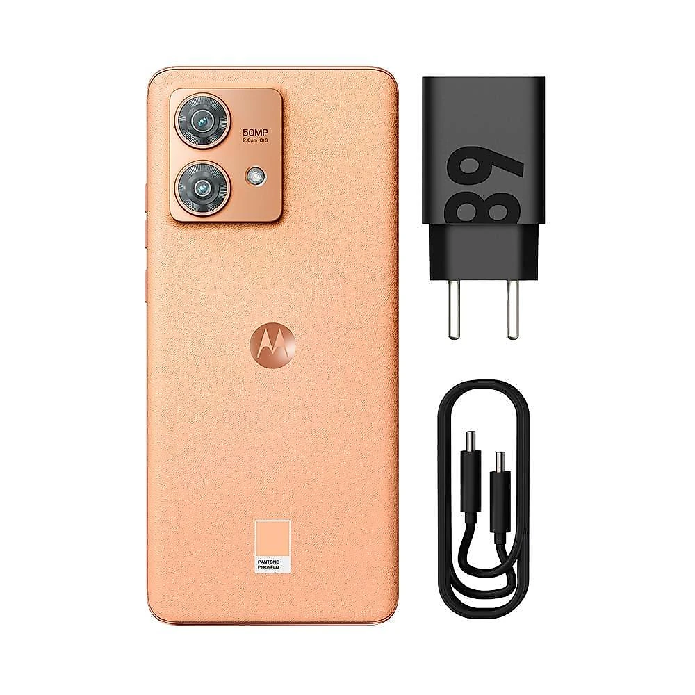 Smartphone motorola edge 40 neo 5g peach fuzz 256gb 10gb (8gb ram + 2gb ram boost) 50mp ultra-pixel ai camera ip68 nfc