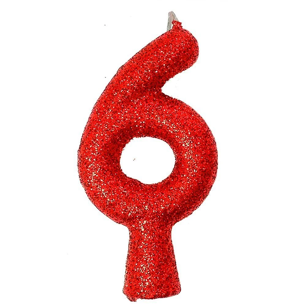 Vela De Aniversário Puro Glitter Vermelha Modelo ?