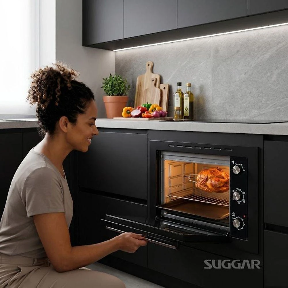 Forno Elétrico Embutir Suggar FE5001PT 50L 1800W Grill Espeto Giratório Preto 110V