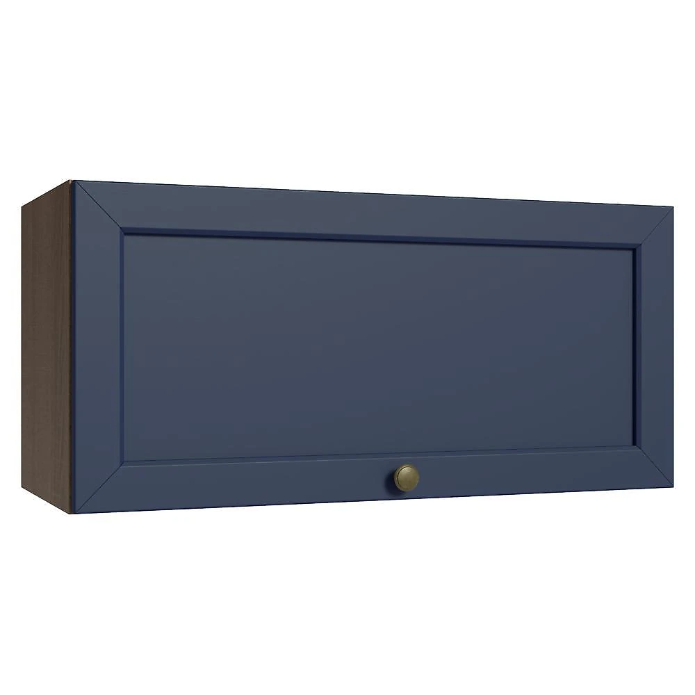 Armário aéreo 70 cm 1 porta basculante rustic/azul vik madesa
