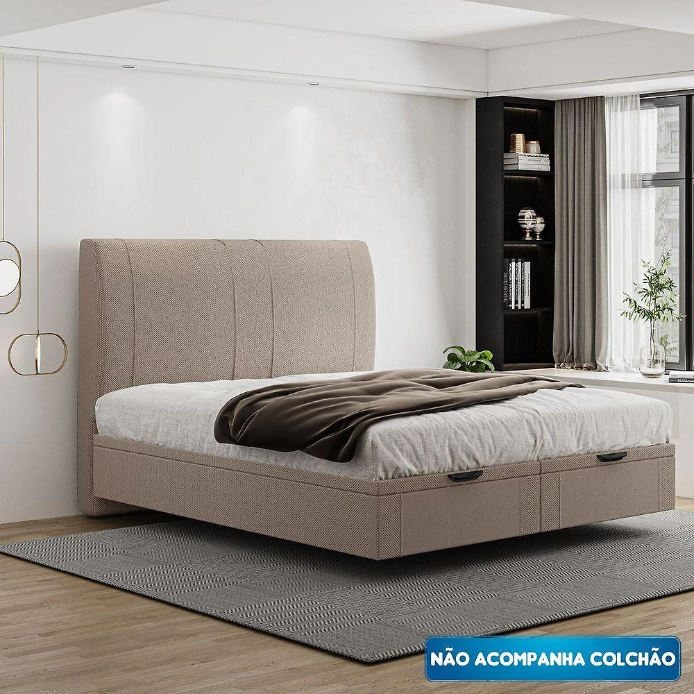Miniatura Cama Flutuante Baú Space Queen Linho - Skybox Cor Bege