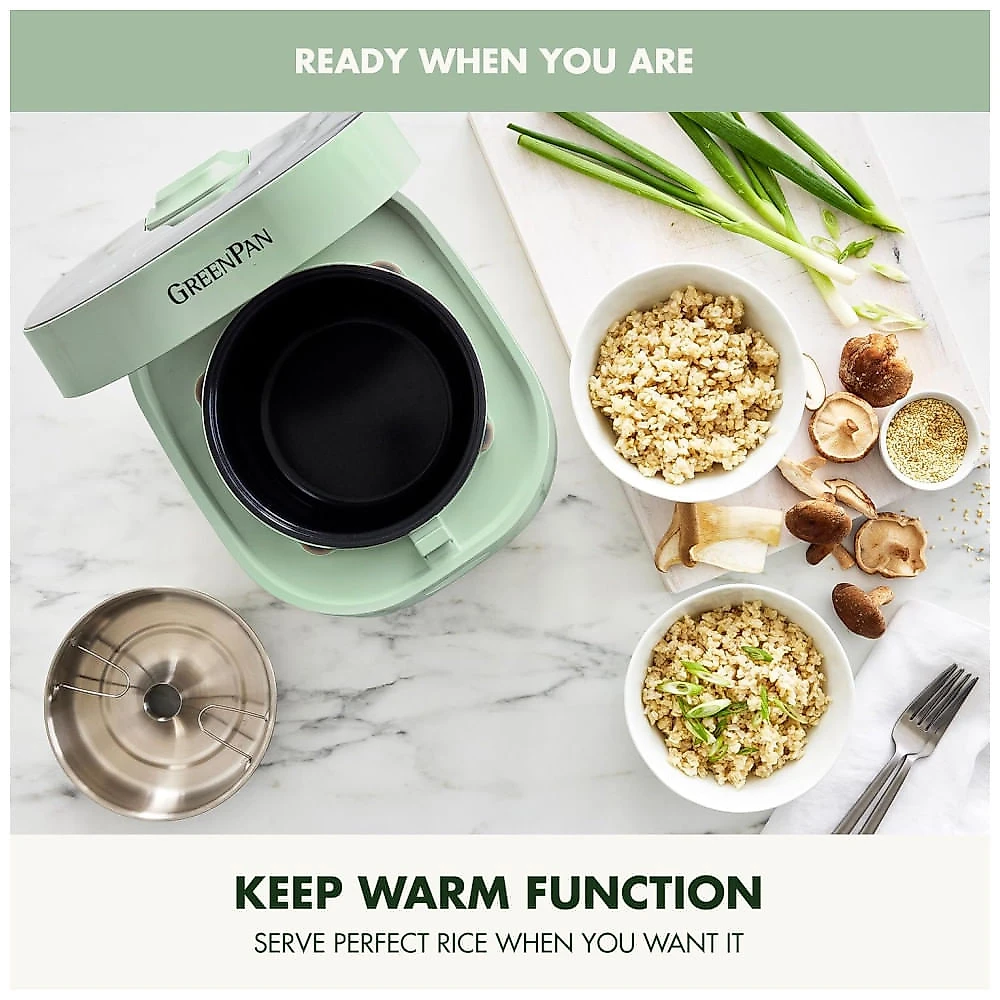 Arrozeira GreenPan Redutora de Carboidratos, Tecnologia de Lógica Fuzzy, Ajuste Automático, 10 Programas, Tigela de Cerâmica - 5L