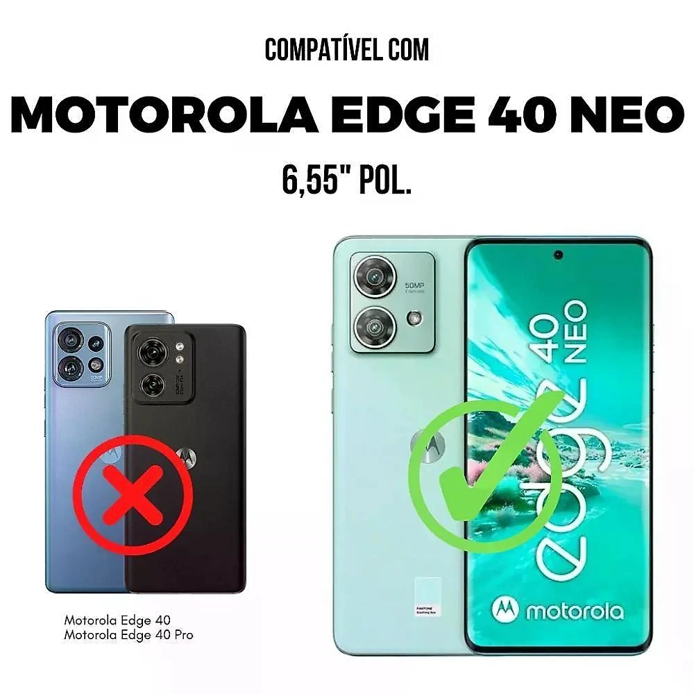 Kit Capa Silicon Veloz E Película Hydrogel Hd Para Motorola Moto Edge 40 Neo - Gshield