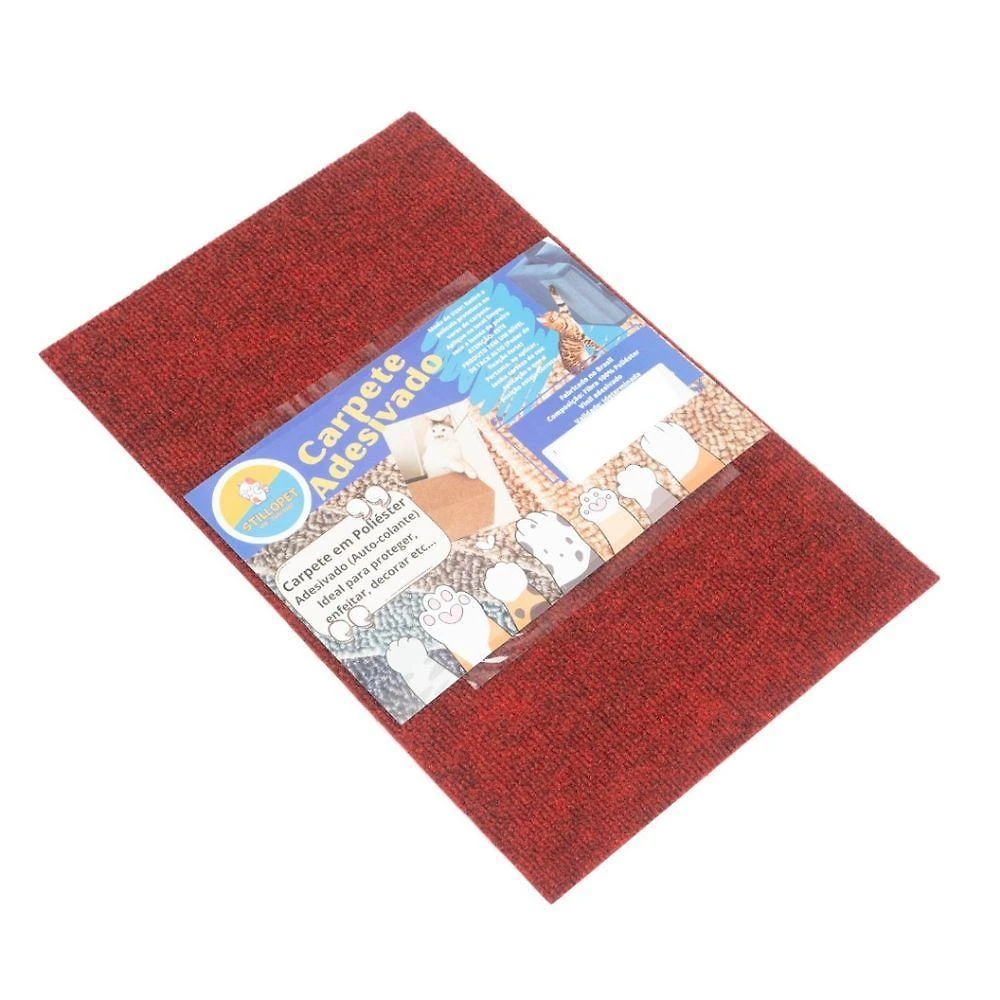 Arranhador Adesivo para Gato OEM Protetor para Sofá e Cama Box Carpete 100% Poliéster Vermelho